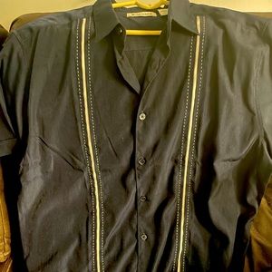 Cubavera Men’s Shirt Large Dark Blue